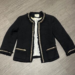 Kate Spade Black Jacket with Gold Studs